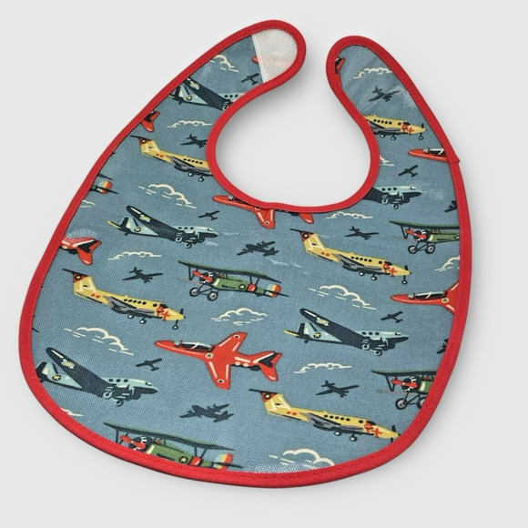 Cath Kidston London Wipeable Retro Airplane Print Bib Waterproof PVC Whimsical - Picture 1 of 7